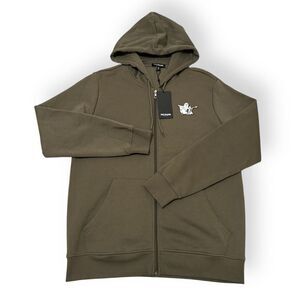 New True Religion Men's Classic Buddha Logo Full Zip Up Hoodie Sweatshirt Size L